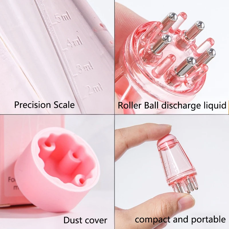 فارغة 6 مللي فروة الرأس قضيب صغير رئيس مدلك فرشاة الكرة الدوارة لنمو الشعر النفط الطب السائل قضيب تدليك مشط #2