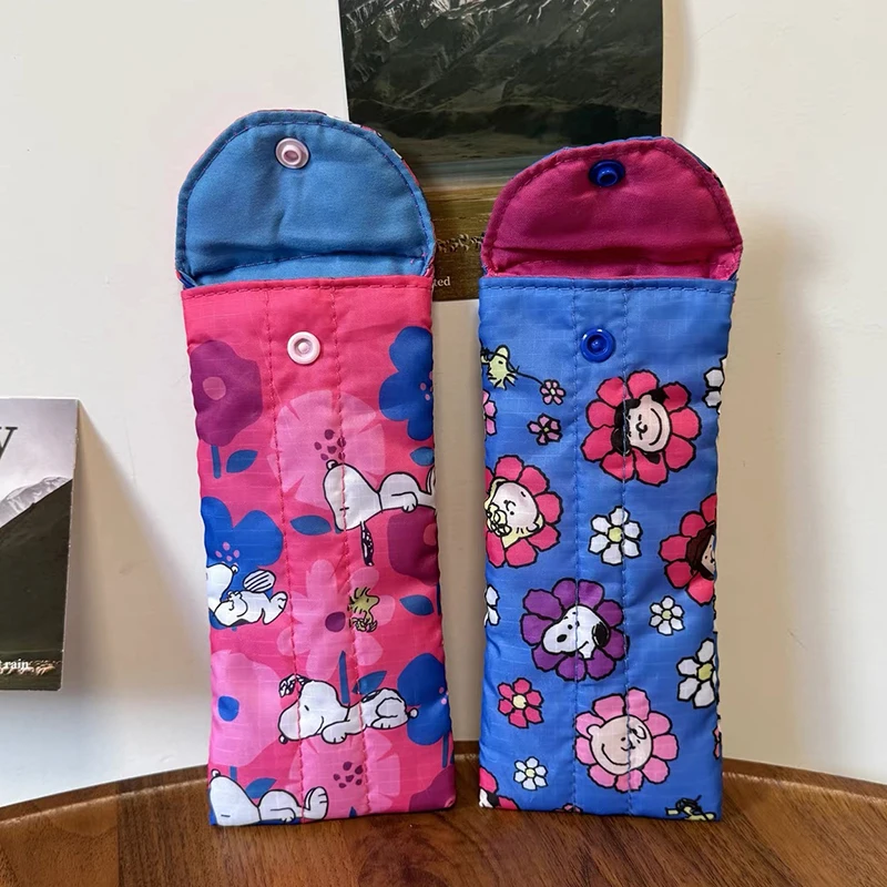 스누피 선글라스 가방 안경 케이스 여행 여성용 안경 보관 커버 만화 휴대용 부드러운 안경 보호 파우치 선물