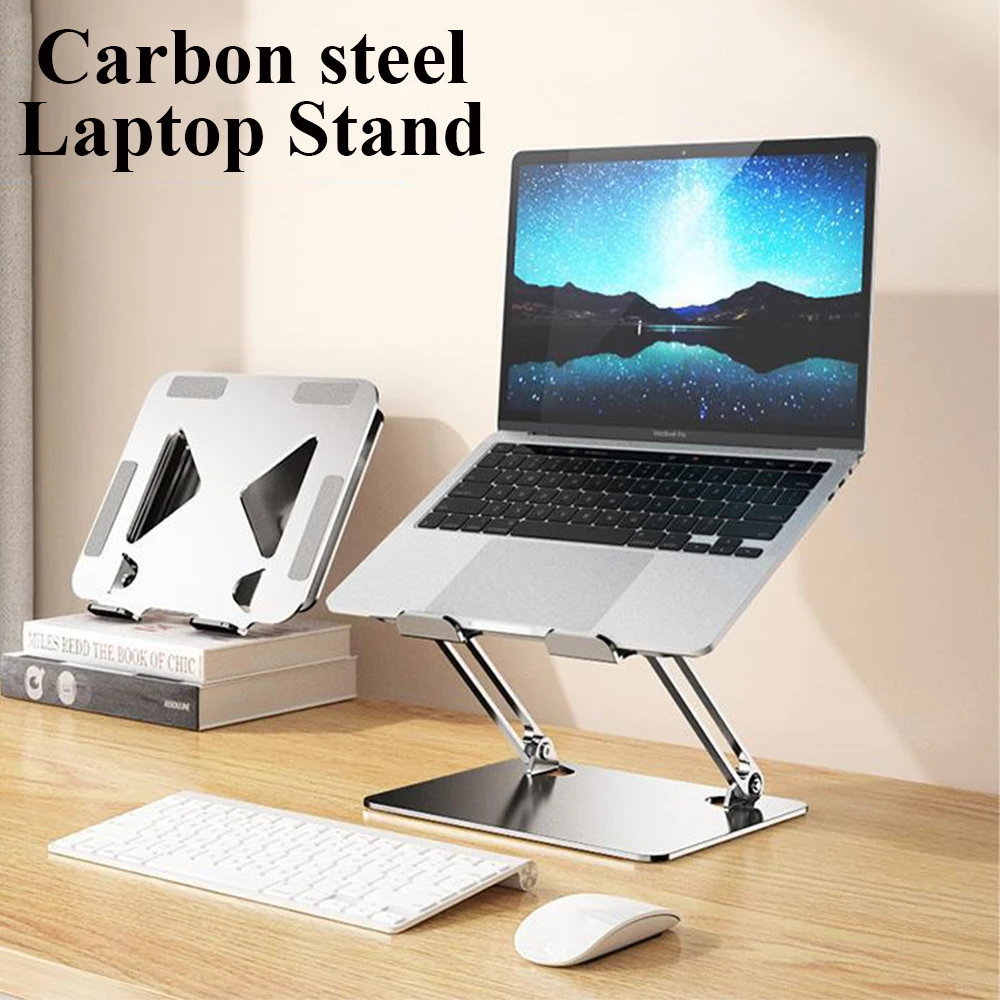 LORYI Carbon Steel Laptop Stand Foldable Tablet Heightening Stand Compatible With MacBook Air Dell HP Lenovo Below 17.3