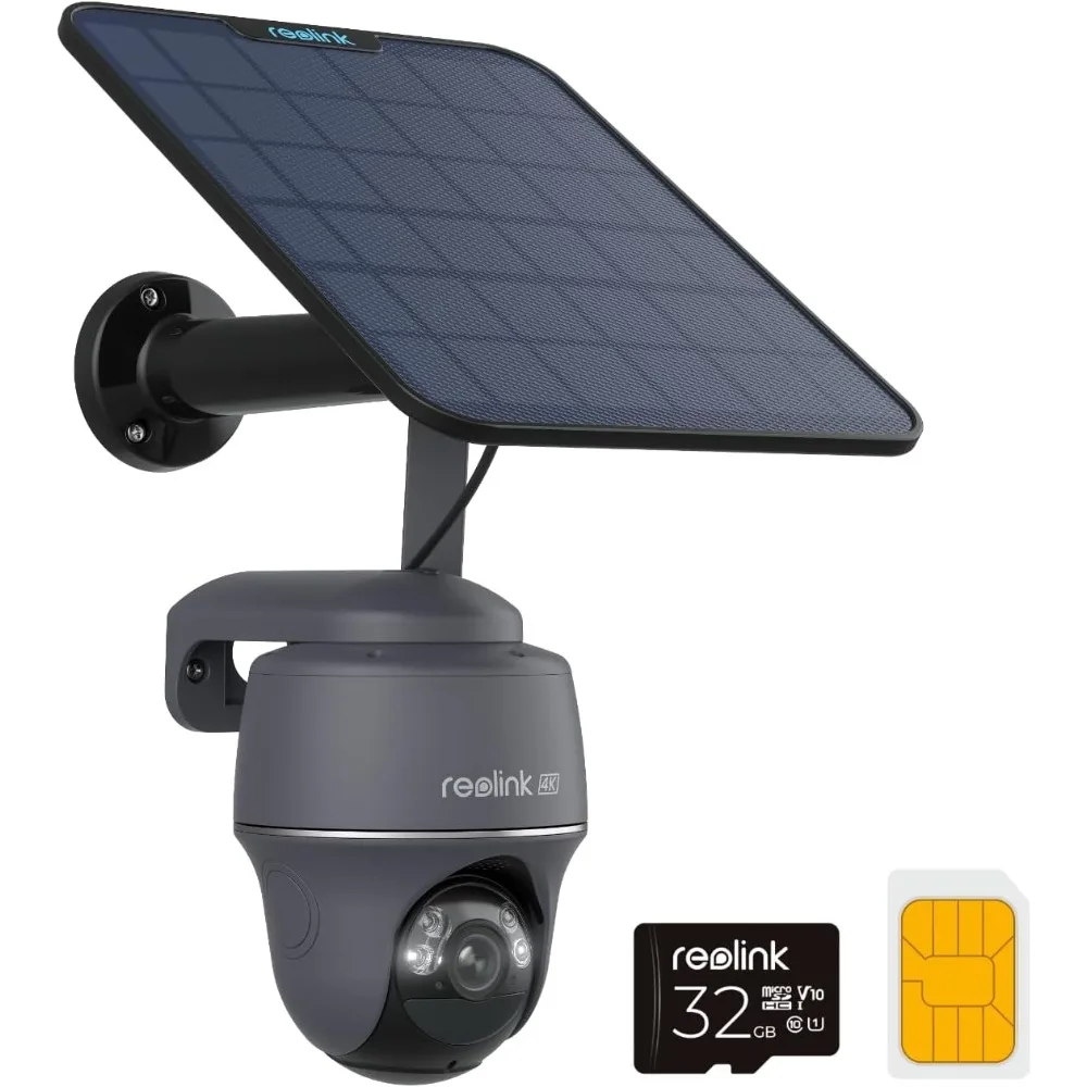 

Сотовая камера видеонаблюдения 4g lte, 4k без Wi-Fi на солнечной энергии, панорамирование, наклон 360° ° прямой вид, интеллектуальное обнаружение, цветное ночное видение, местное