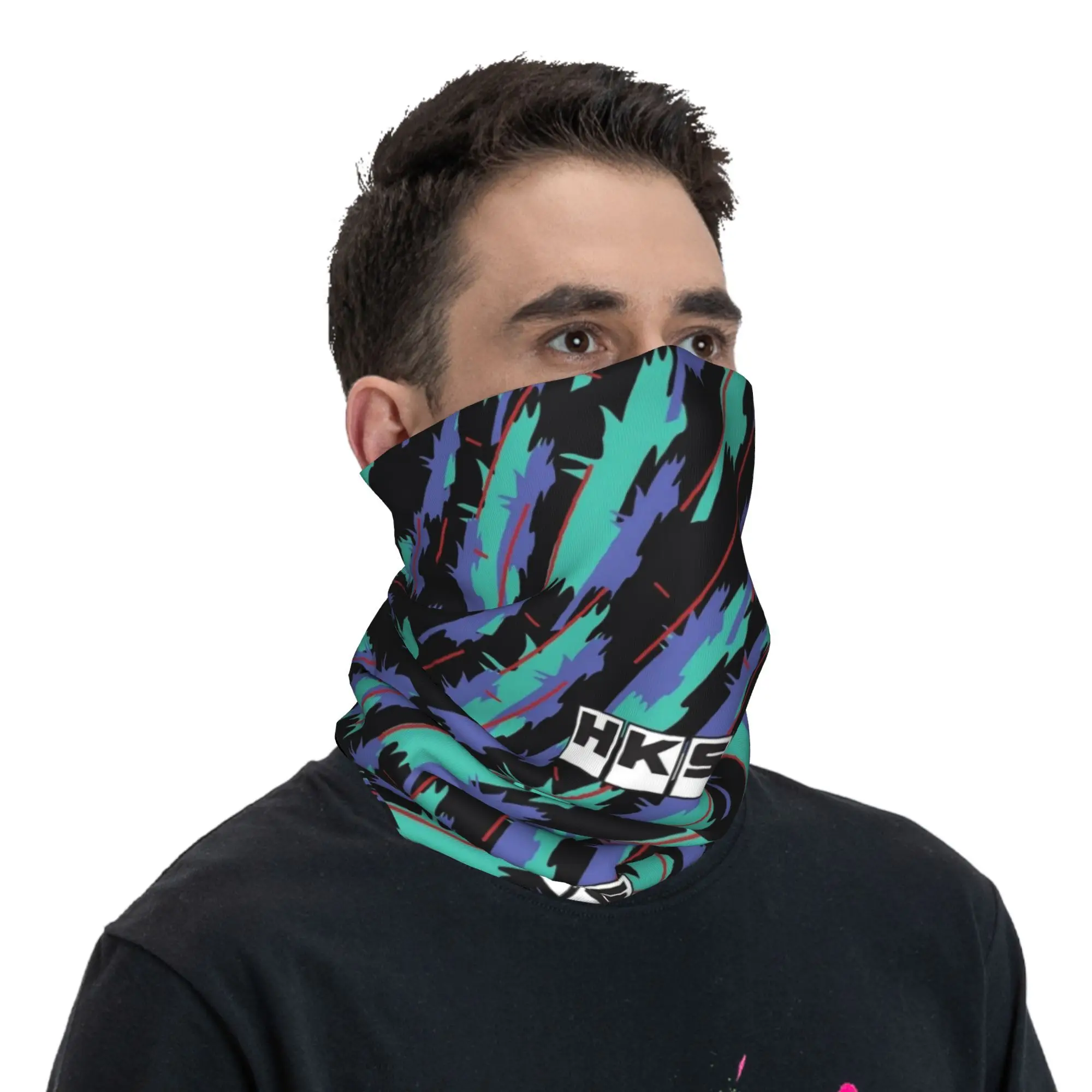 Hks Bandana Neck Cover Printed Mask Scarf Warm Cycling Scarf Running Unisex Adult Washable