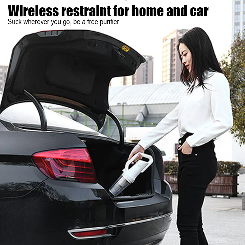 120W 11.1V เครื่องดูดฝุ่นรถยนต์2000Mah Dual-Purpose มือถือมากขนาดเล็ก Power 12000Pa ดูดแปรงเก็บฝุ่น
