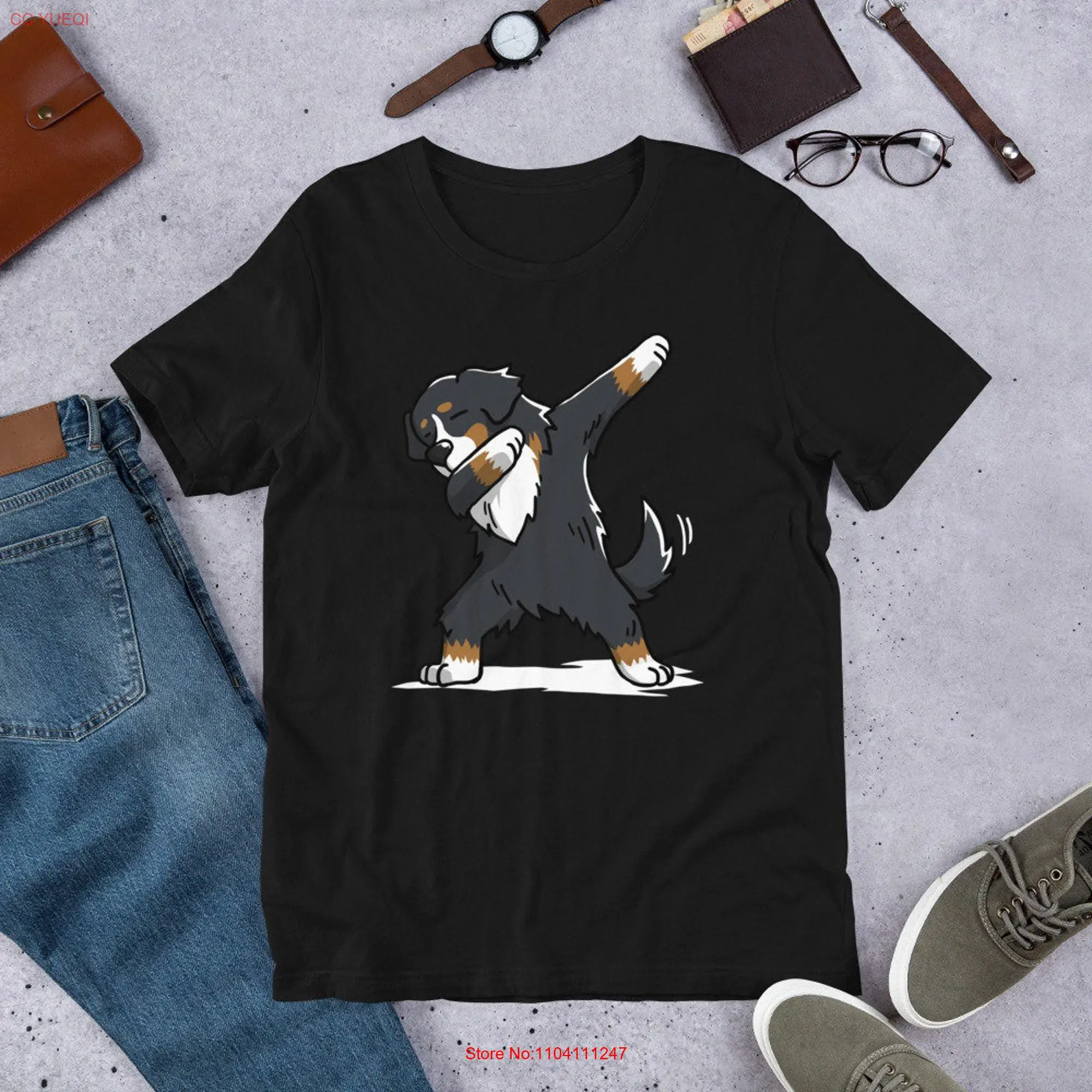 Dabbing Bernese Mountain Dog Dab Dance T Shirt Funny  long or short sleeves