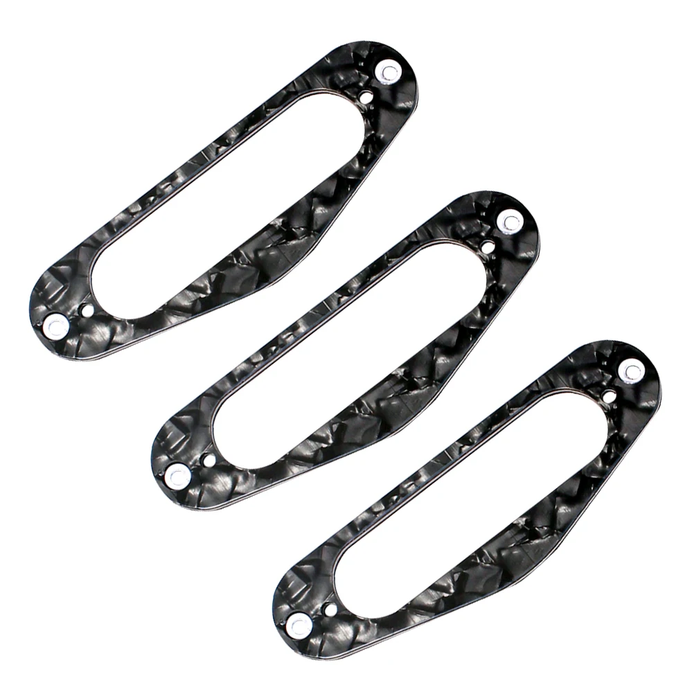 

3 Pcs Vibration Pickup Box Mounting Ring Single Coil Guitar Frame Black Humbucker