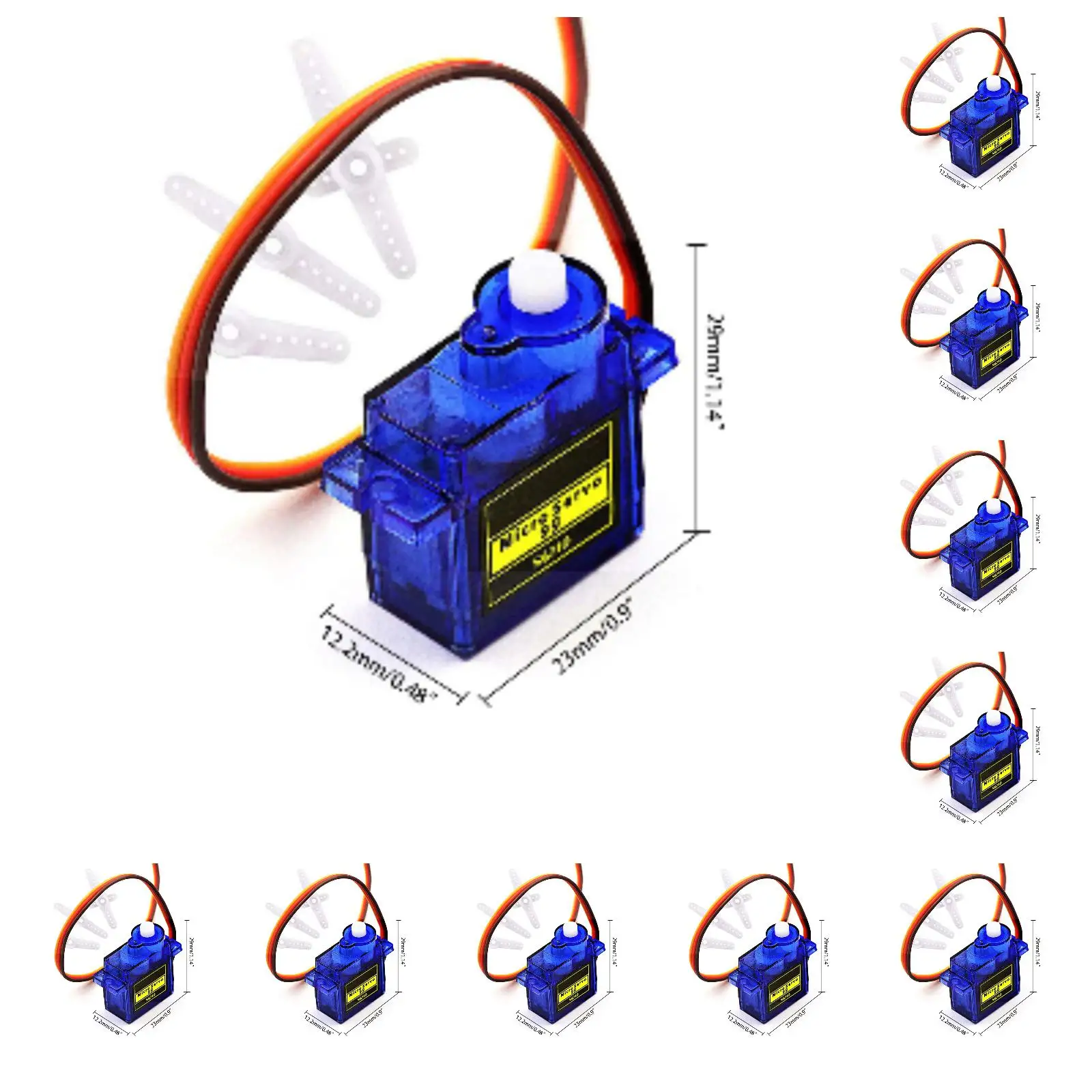 5/10pcs SG90 9G Micro Servo Motor for RC Planes Robot Arm 180°/360° Fixed-Wing Servo Motor Controls for Airplane Helicopter