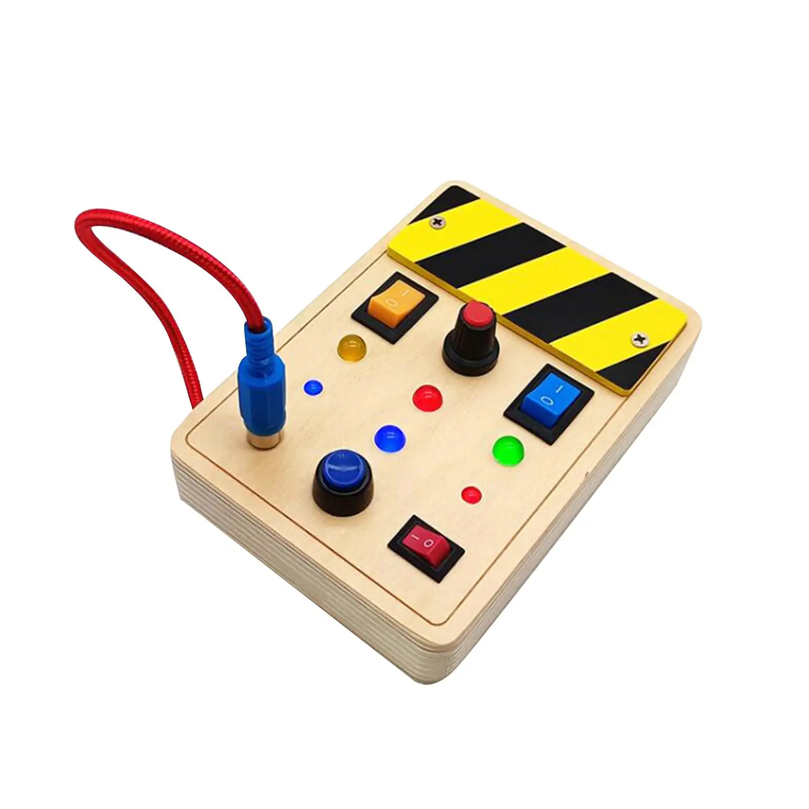 

Wooden Montessori Busy Board for Toddlers, Fine Motor Skills Toggle Switch, Early Educational Cognition Game,