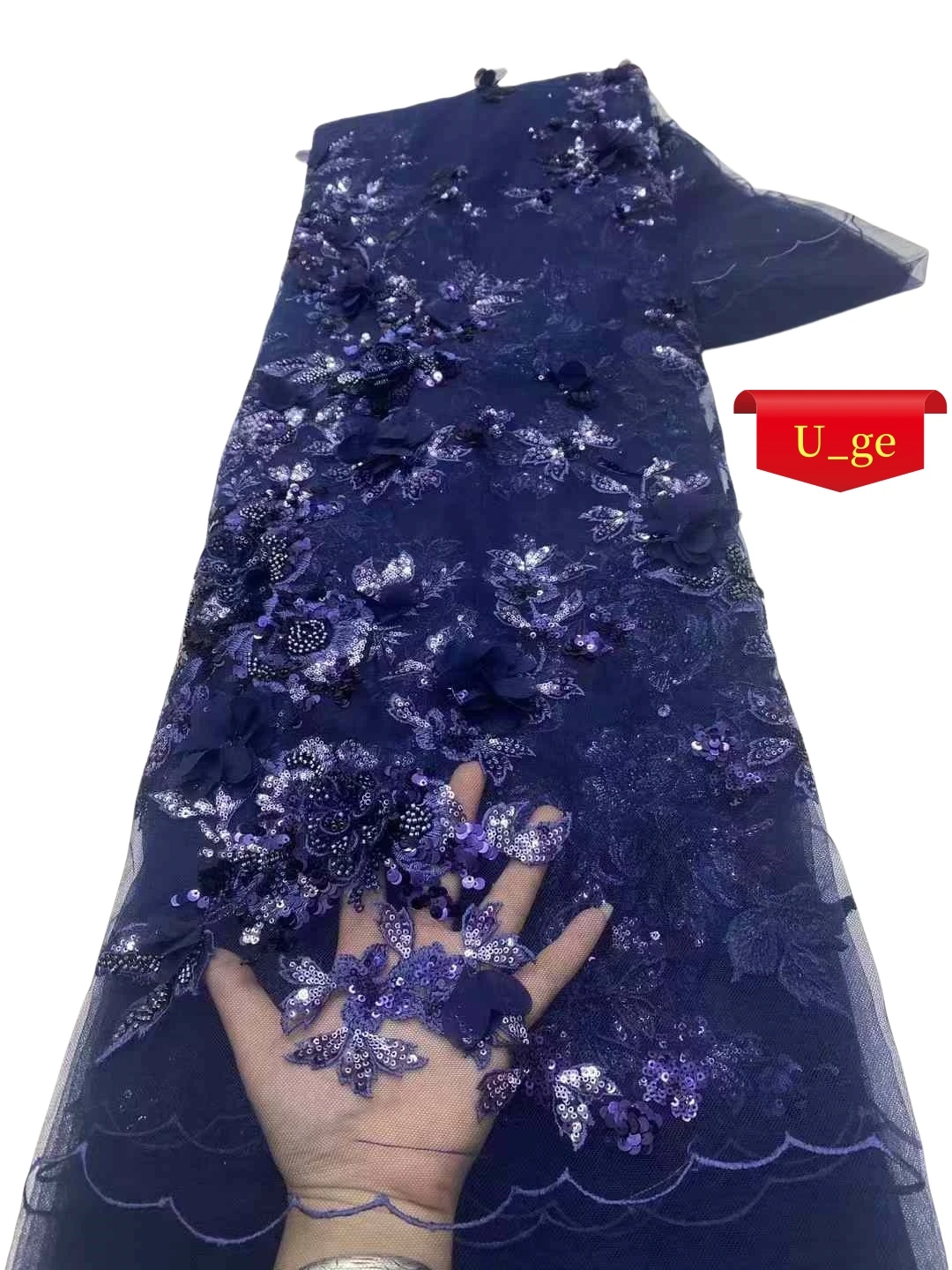 5 יארד 2025 האחרונה באיכות הטובה ביותר רקום רך מאוד רקומה 3D עם אבנים עבור שמלת כלה u_ge5368