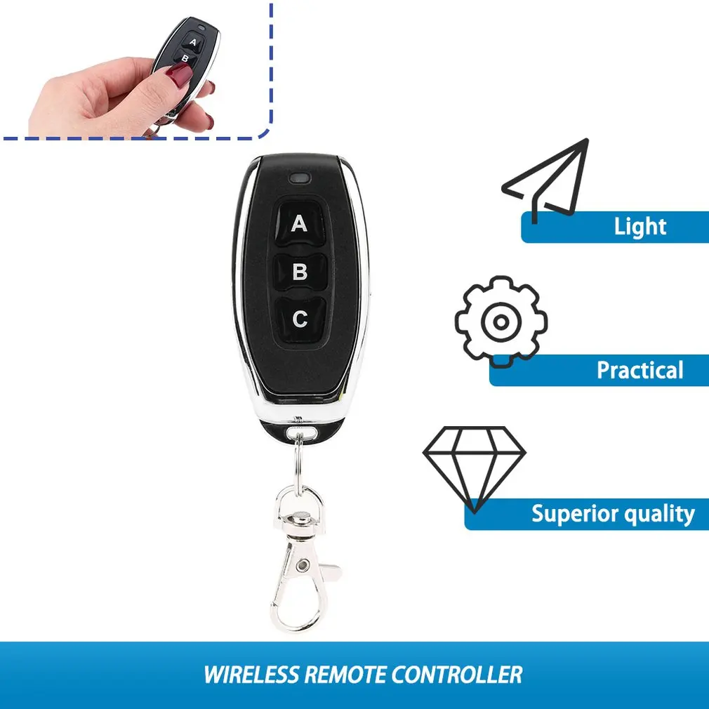 RF Transmitter Remote Controls with Wireless Remote Control Switch DC 6V 433MHz Relay Receiver Module Copy Auto Car Alarm System