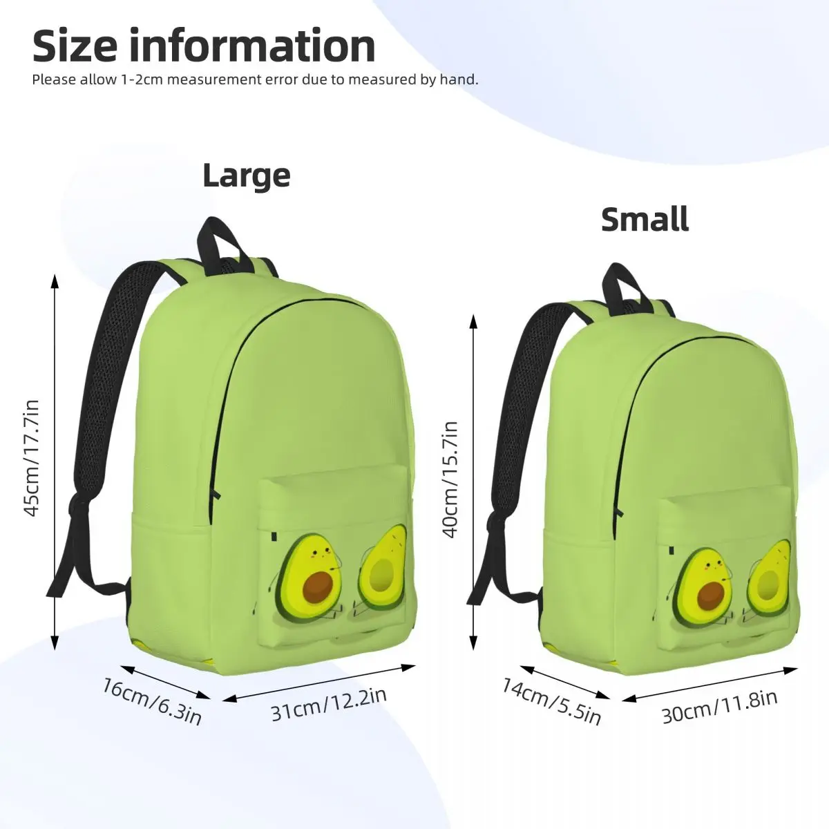 Student Bag Avocado Half Backpack Parent-child Lightweight Backpack Couple Laptop Bag