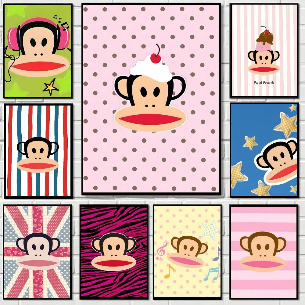 Paul Frank Cartoon Cute Poster Self-adhesive Decal Living Room Bedroom Party Bar Decor Moisture-proof Fade-resistant