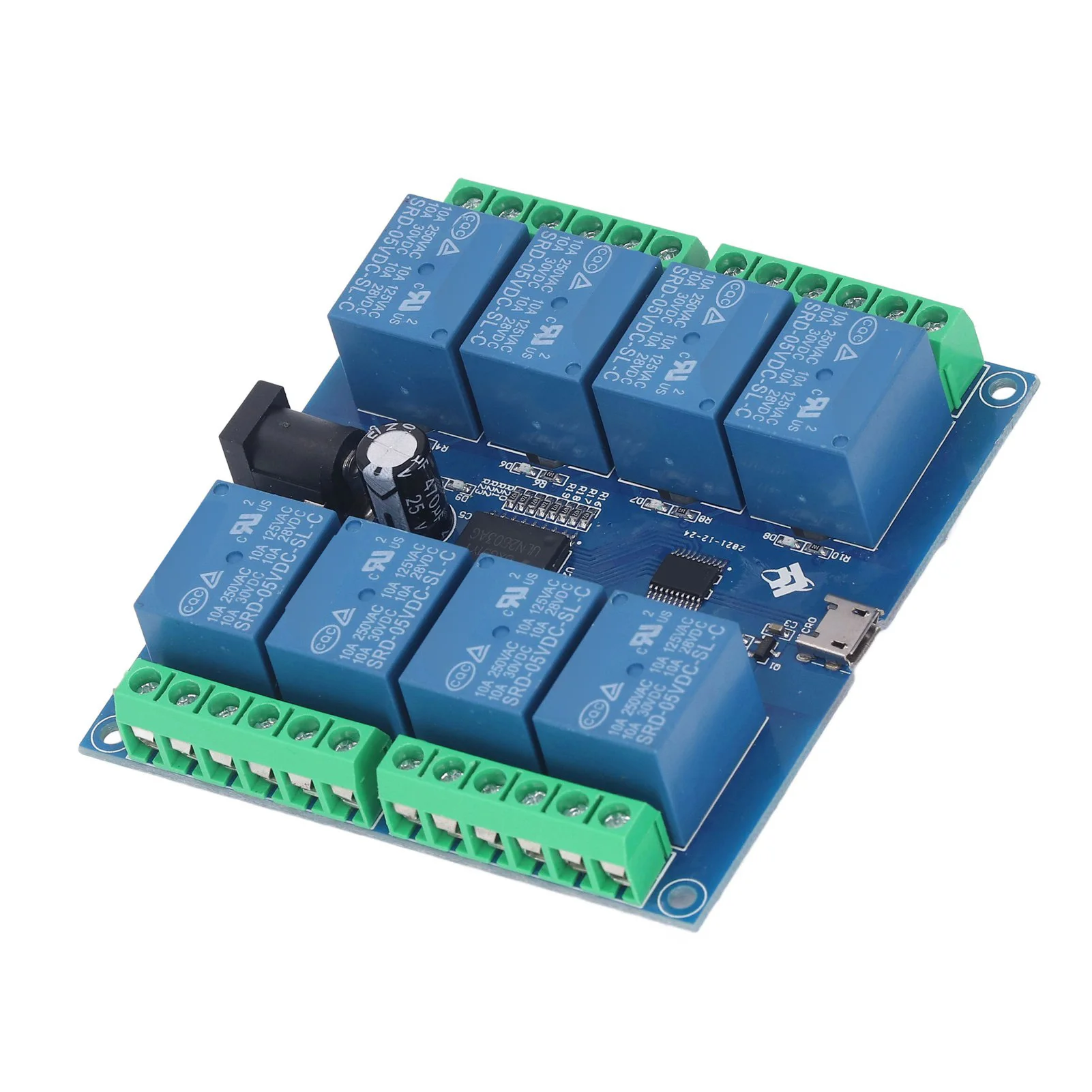 USB Drive Free Relay Module 8 Channel 5V Stable Intelligent Control Relay Board for Mechatronics