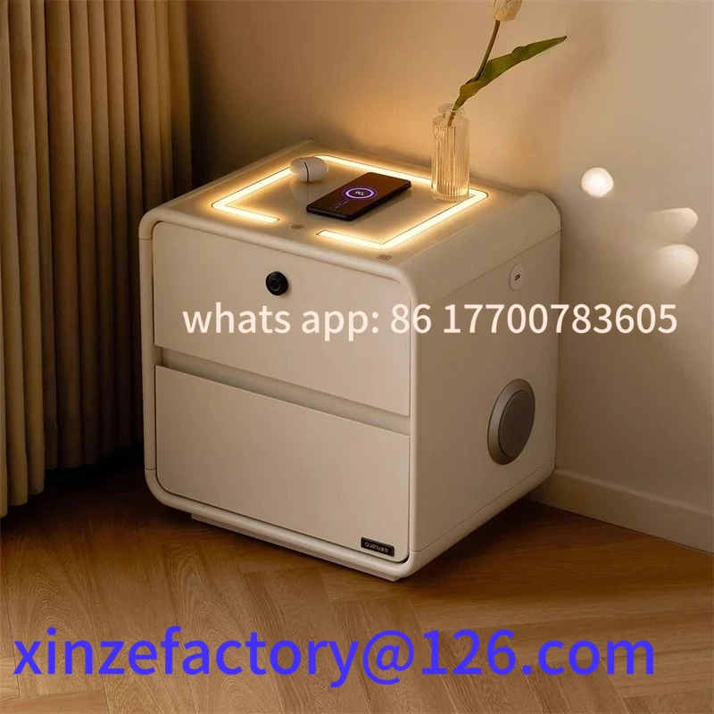 Customizable HXL smart bedside table rechargeable multi-function bedroom bedside storage cabinet