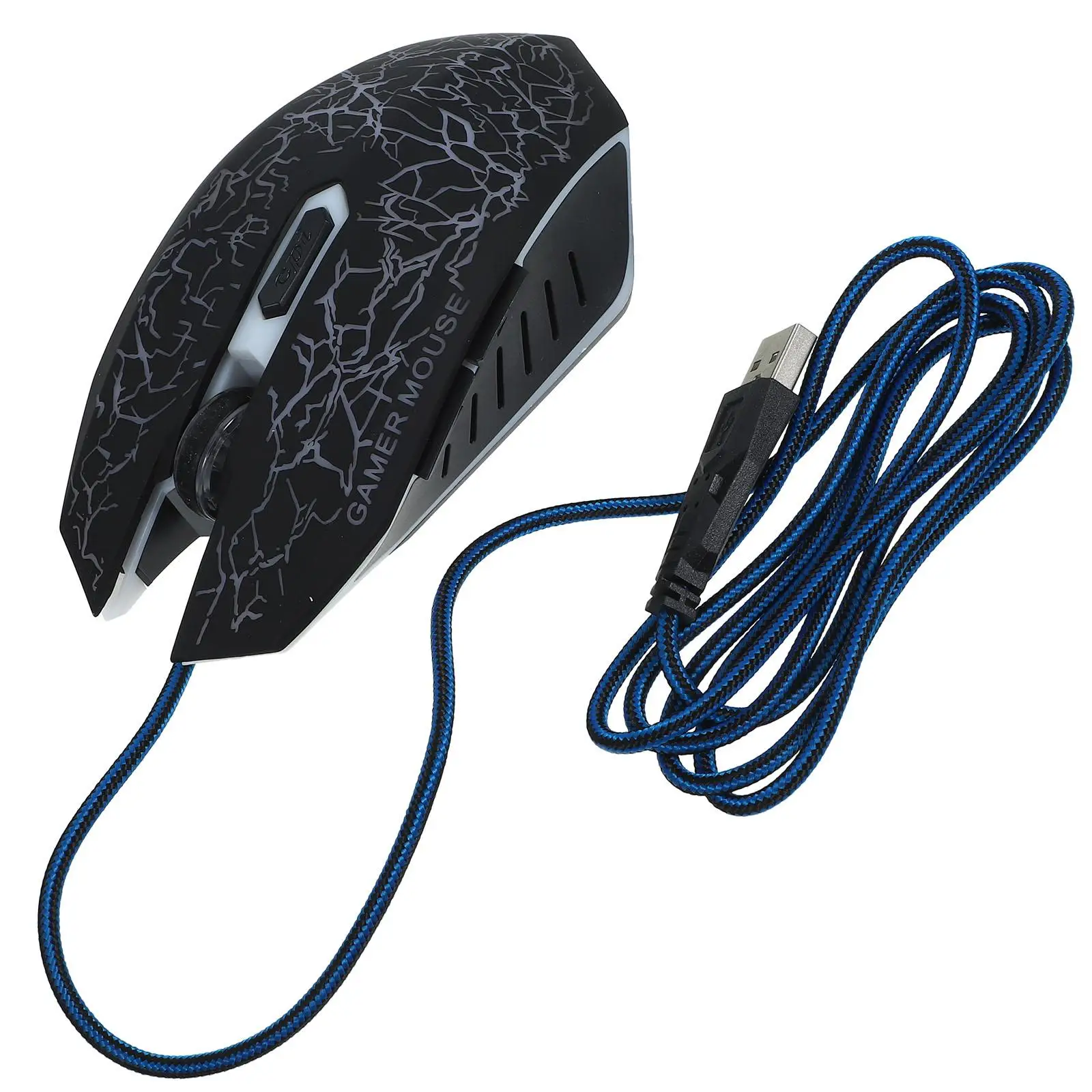 

Rainbow LED Optical USB Mouse for Laptop Desktop Wired Gaming Mice Anti Skid Roller Built in Light Ergonomic Design Self Control