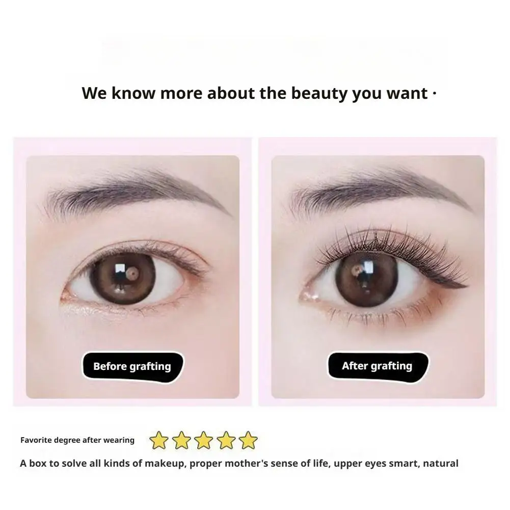 10 Rows of Large Capacity Glue-free False Eyelashes Single Cluster 11-13MM C-curled Natural Self-adhesive false Eyelashes