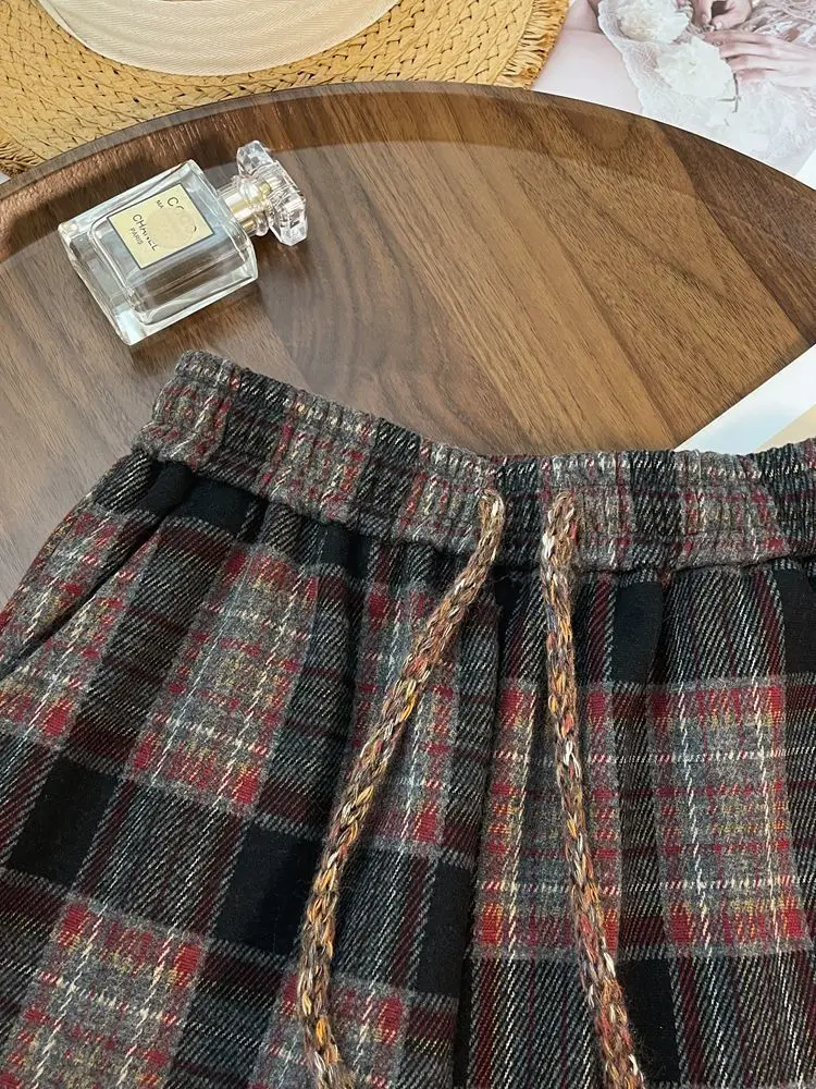 بنطال ذو قصة أرجل واسعة قابل للتمدد للنساء ملابس ربيعية مضادة للتجاعيد وتسلق الجبال بأنماط غير مكفوفة من الدوبامين بطبقة مزدوجة من نسيج قطني طويل #6