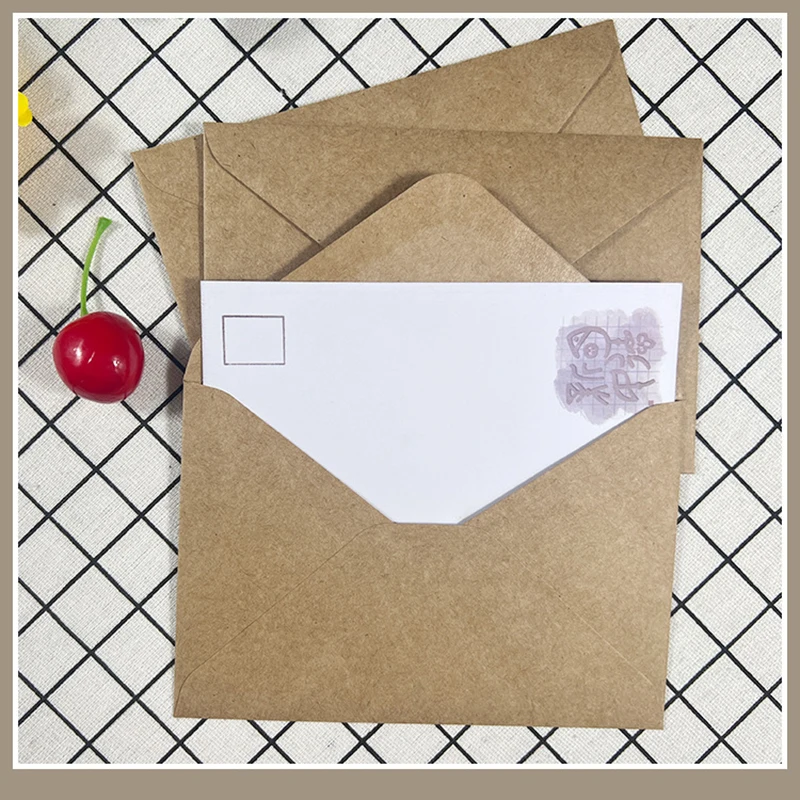 Imagem -06 - Kraft Envelopes de Papel Marrom Convites de Casamento Suprimentos de Negócios Embalagem de Cartão Postal Papelaria de Armazenamento 100x155 mm 50 Pcs