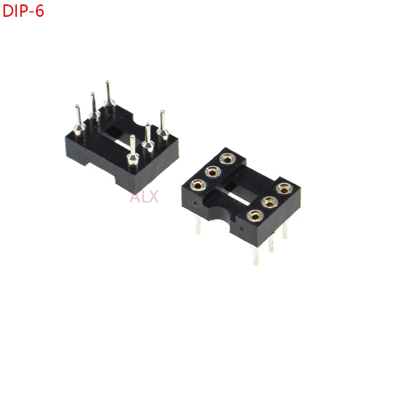 20PCS DIP6 IC ROUND HOLE SOCKET 6p DIP CHIP TEST HOLDER Adaptor 6 PIN dip-6 DIP 6PIN 2.54MM PITCH CONNECTOR
