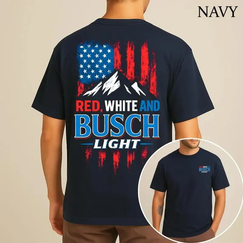 

Красная, белая и легкая футболка Busch 4 июля, синее пиво