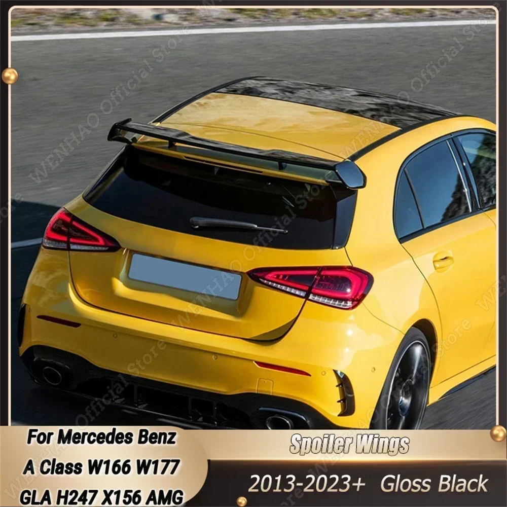 Задний спойлер на крышу багажника, крыло из АБС-пластика, отделка корпуса, глянцевый черный для Mercedes Benz A Class W176 W177 GLA X156 GLA45 H247 GLA180 2013-2023 +