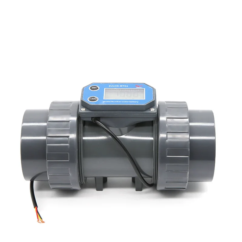 Digital Display Intelligent Water Meter PVC Pipeline Flowmeter Large Flow Turbine Liquid Flow Sensor