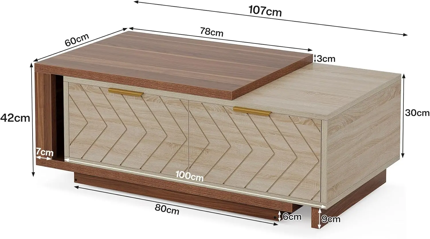 Extendable Coffee Table, 42