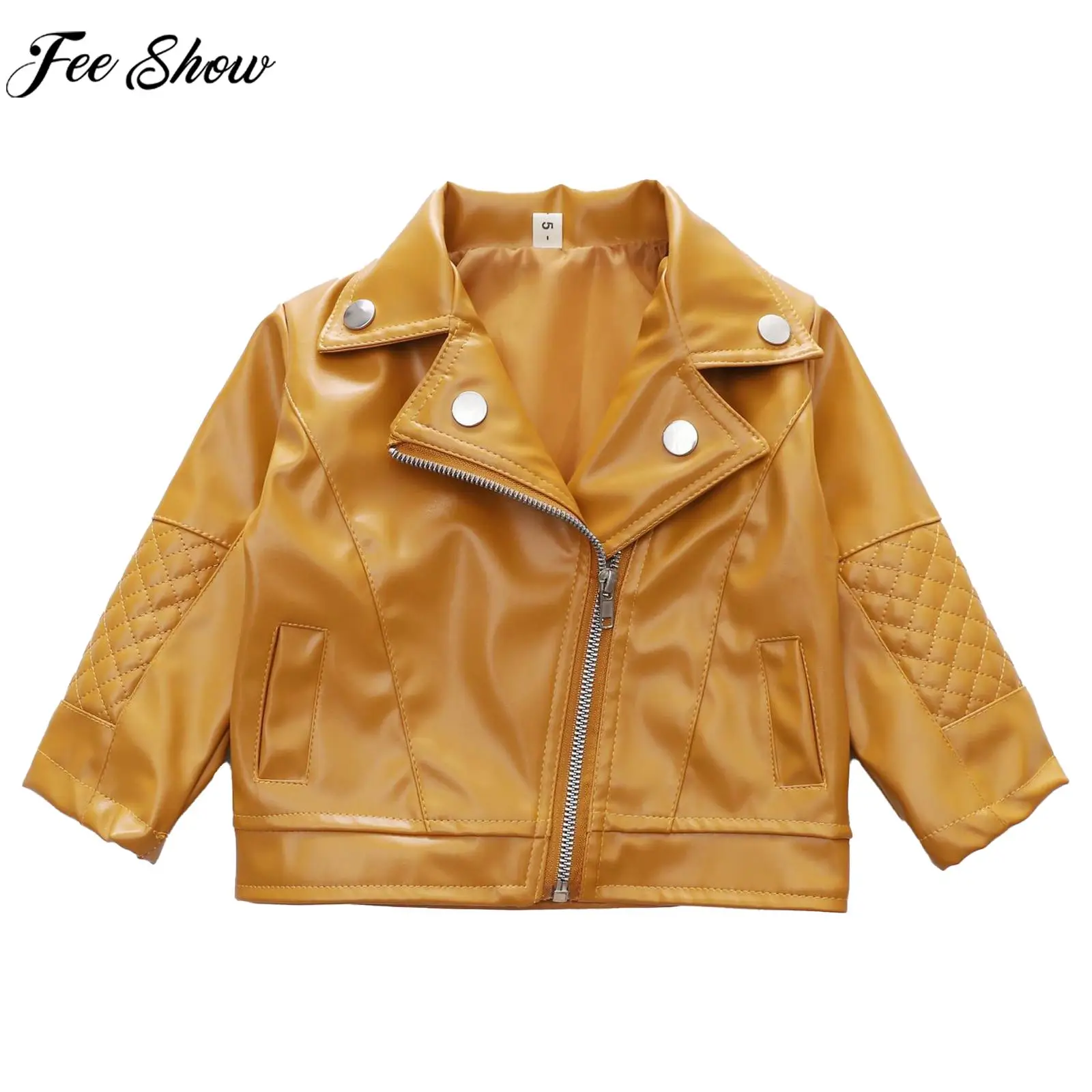 

Toddler Boys Fashion PU Jacket Coat Long Sleeve Turndown Collar Zipper Casual Leather Outerwear Tops Kids Spring Autumn Costume