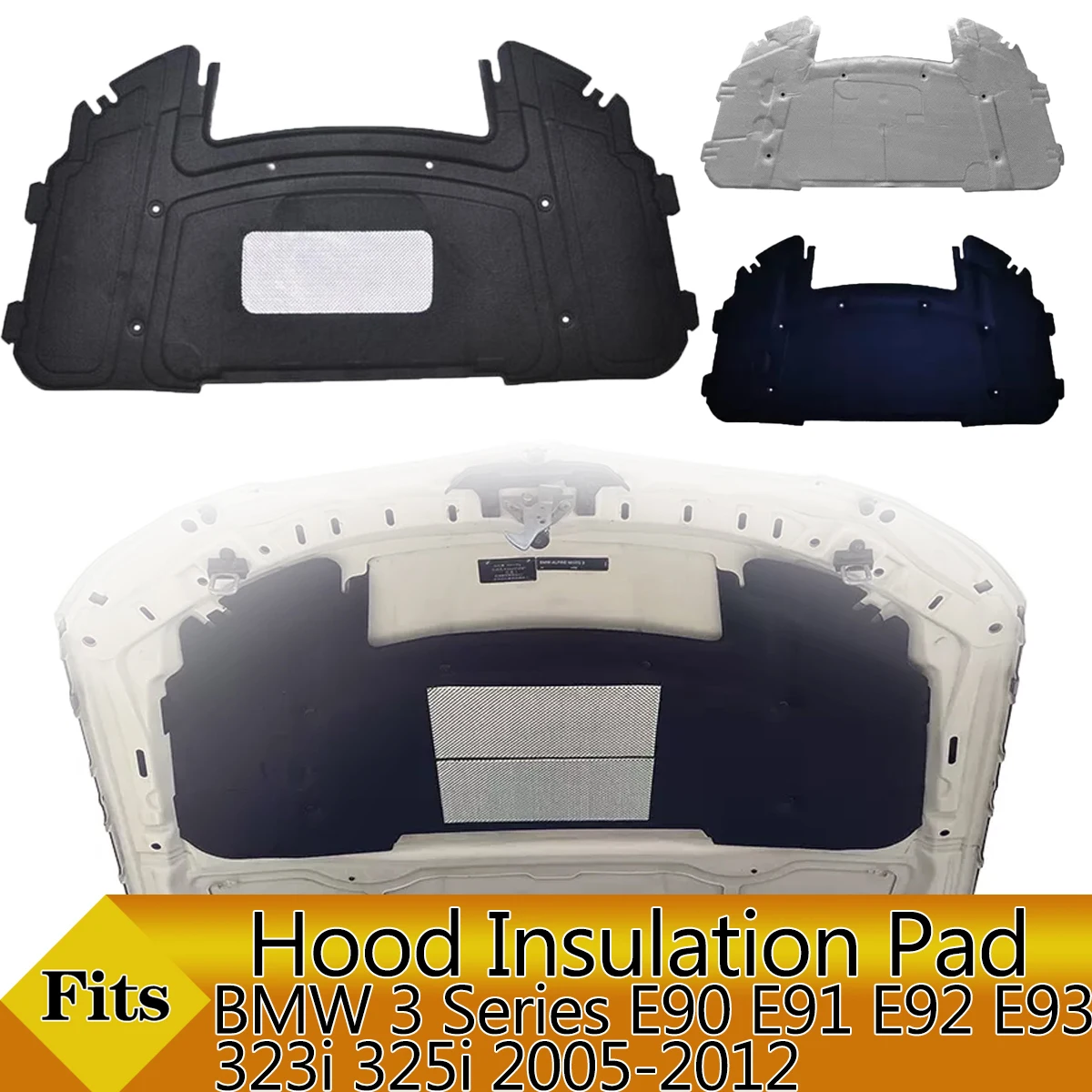 Front Engine Hood Insulation Pad Soundproof Mat Cover Foam Sound Heat Cotton for BMW 3 Series E90 E91 E92 E93 323i 325i 2005-12