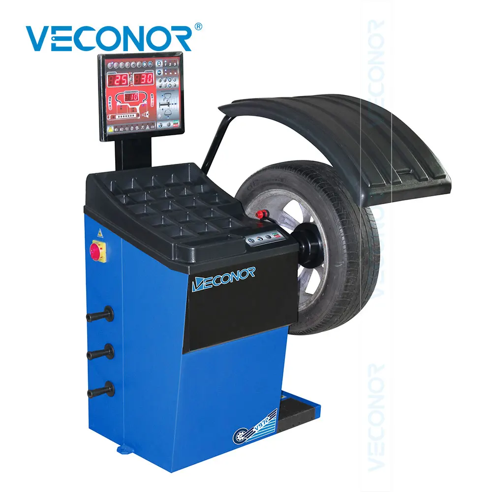 V972 Super Automatic LED Car Wheel Balancer CE Automatic Distance & Diameter Input Sonar Rim Width Input Pneumatic Lock Shaft