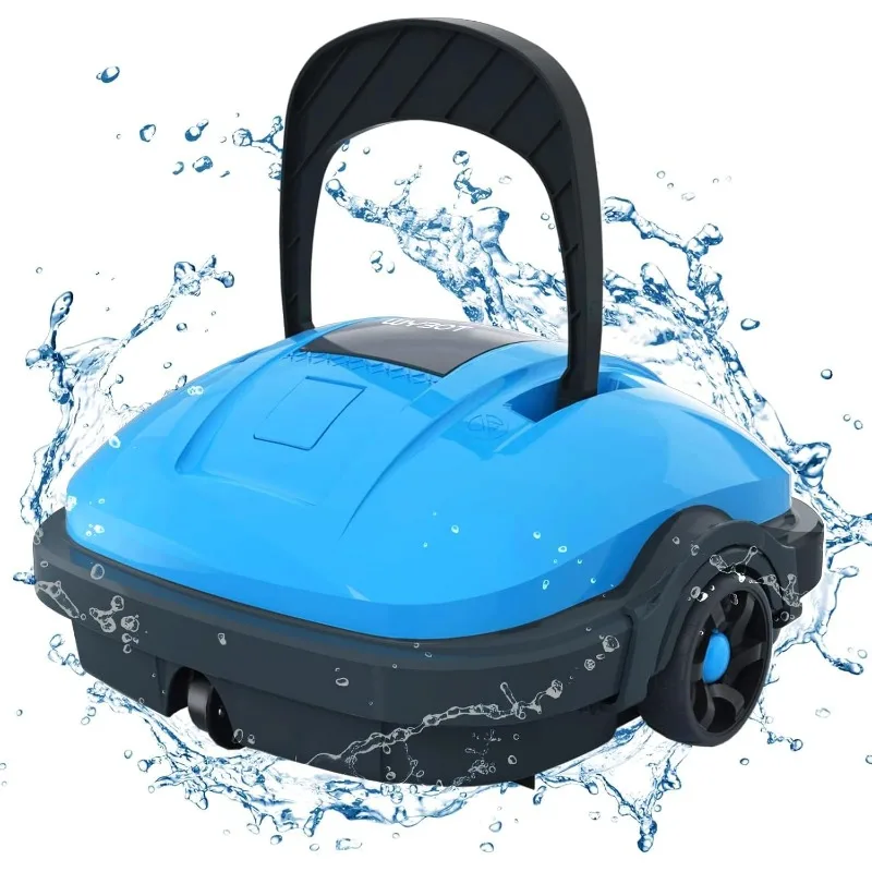 Cordless Robotic Pool Vacuum, Powerful Suction,180μm Fine Filter,Automatic Pool Cleaner, Self-Parking, for Above Ground Flat