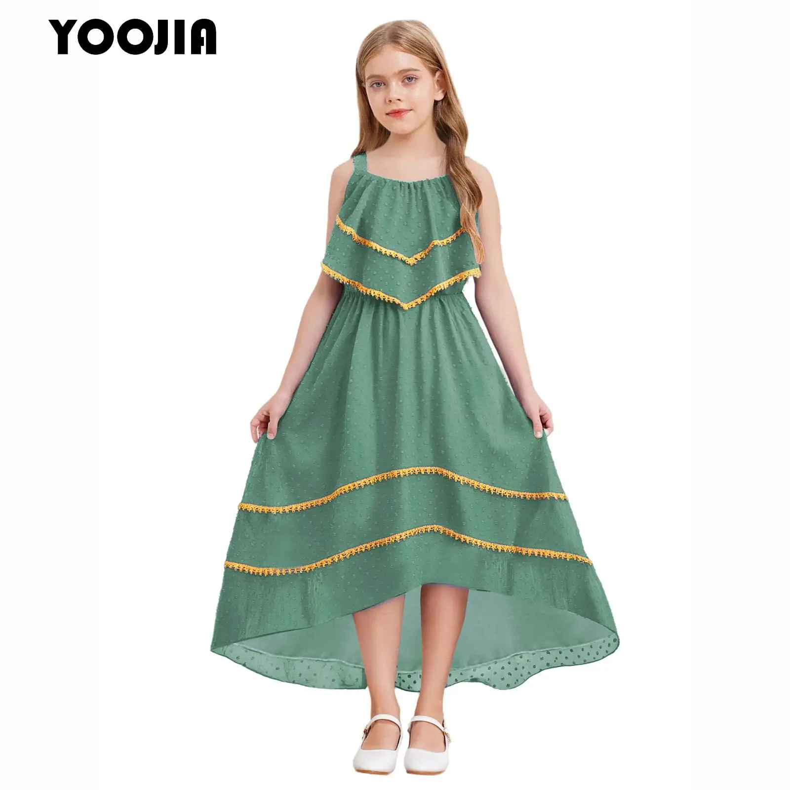 

Kids Girls Summer Sleeveless Dress Princess Holidays Vacation Travel Beach Birthday Party Long Dress Vestidos Girls Chiffon