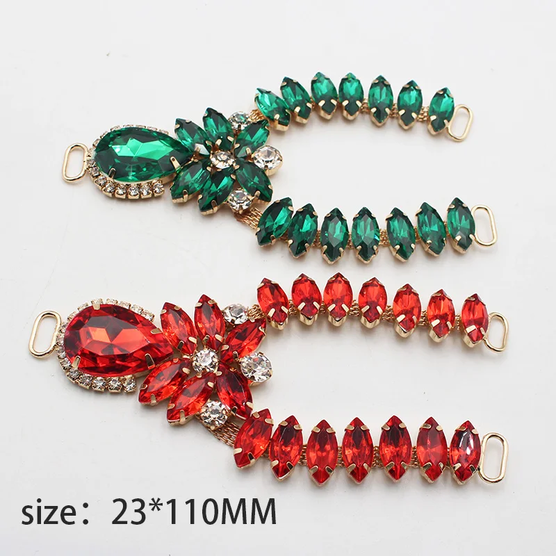 Charm 12 colori 1pcsCrystal Chain accessori per cucire indumenti fai da te connettori bikini con strass fibbia fashion Beach SlipperChain