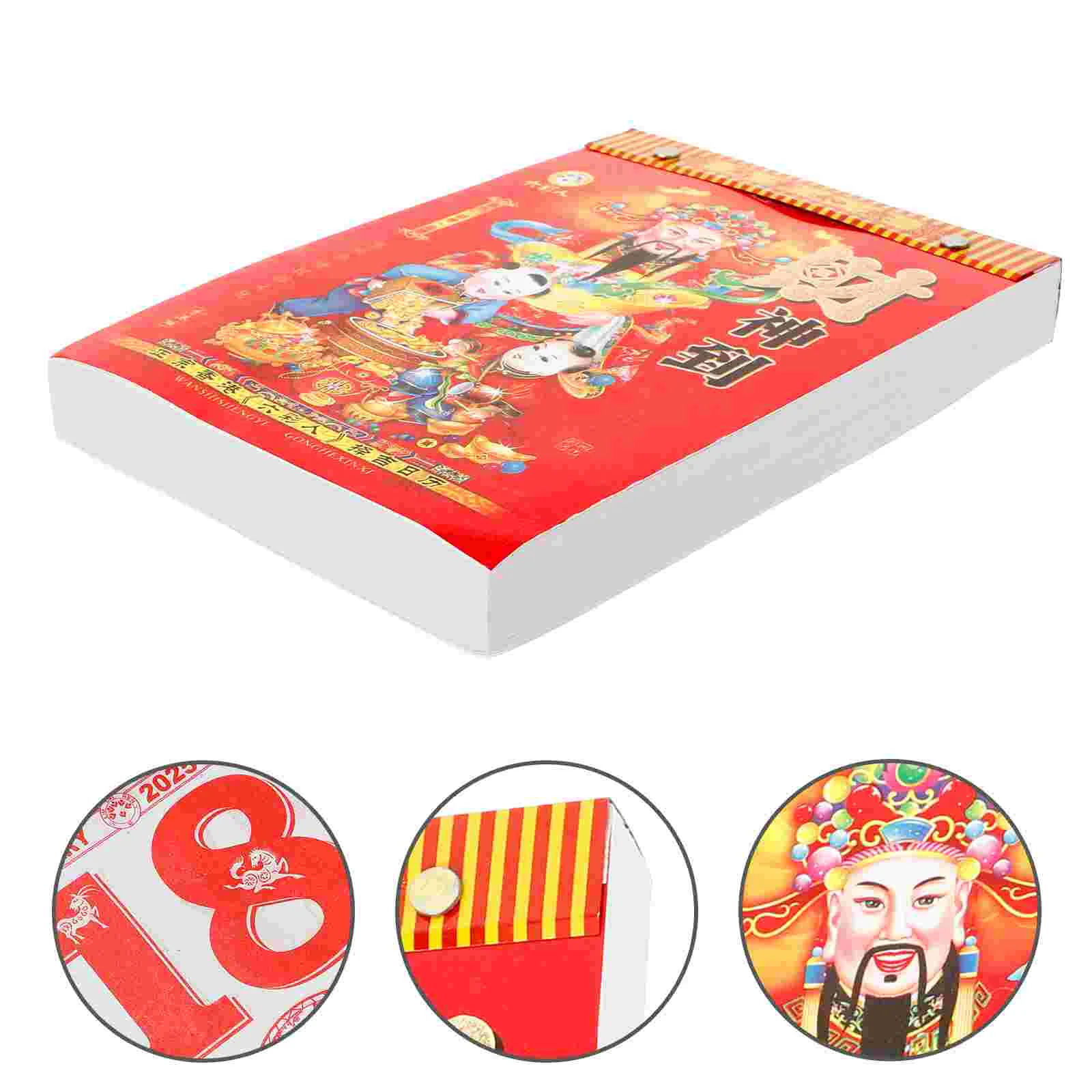 Household Year of The Snake Wall Calendar Chinese Scroll 2025 Lunar Paper Tradition Calendars