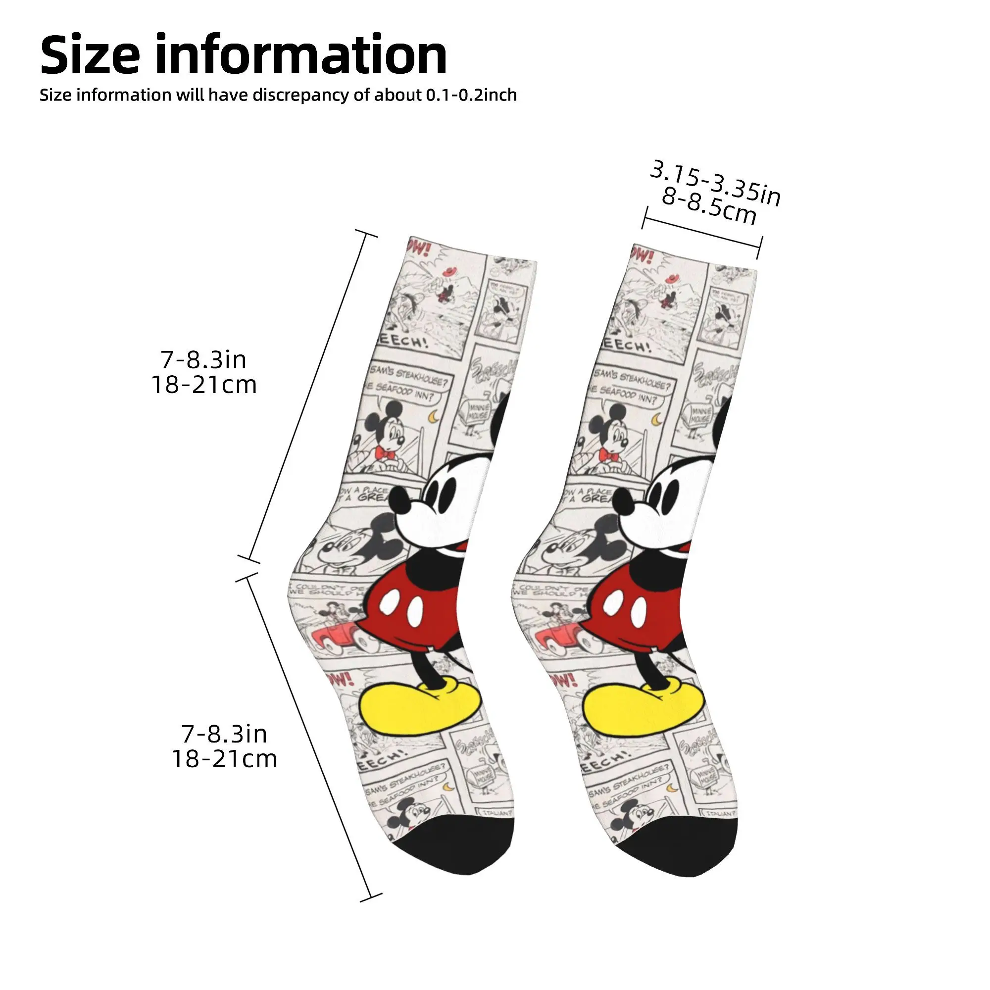 Personalizado engraçado masculino mickey mouse vestido meias unisex quente respirável 3d impresso anime cartoon tripulação meias