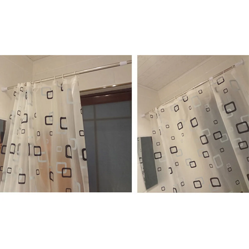 

50-80Cm Telescopic Shower Curtain Rod Stainless Steel Expandable Tension Bar For Bathroom No Drill Needed Metal