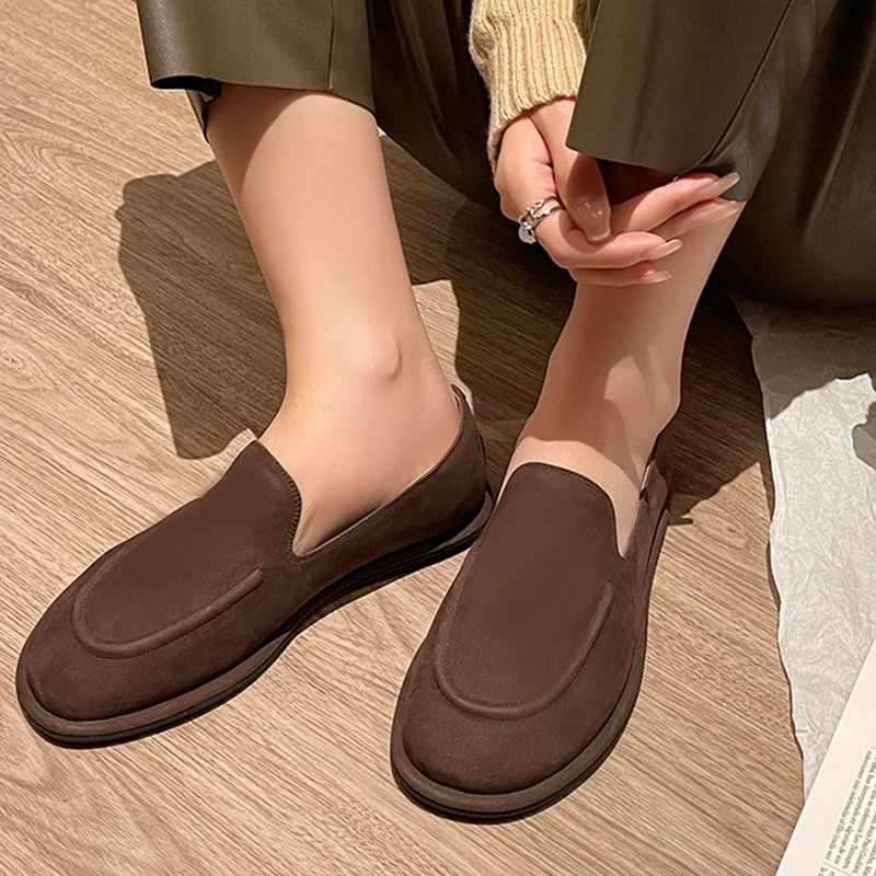 Yozcttaa Size 35-40 Women Flats Loafers Real Leather Ins Fashion Low Heels Shoes Ins 2025 Casual Daily Office Lady Comfort Dress