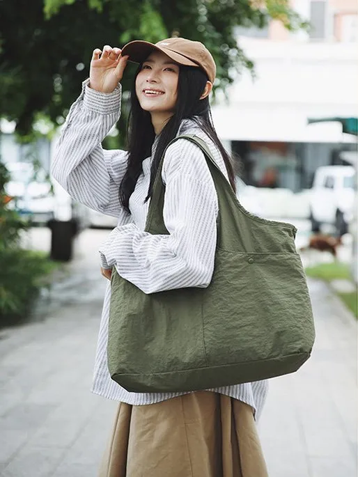 Fashionable Canvas Tote Bag Women's Universal Style Spring Summer Autumn Commuter Shoulder Bag Casual Versatile Handbag