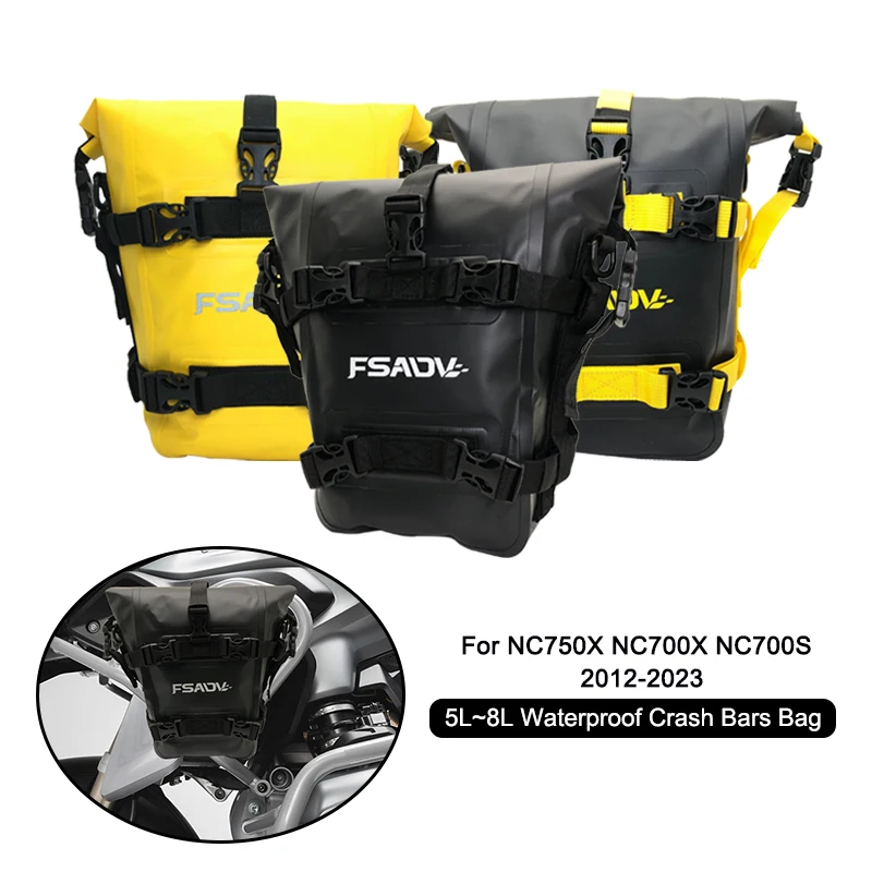 

For HONDA NC750X NC700X NC700S NC750 X 2012-2023 2022 Motorcycle saddlebag Frame Crash Bars Waterproof Bag Bumper Placement bag