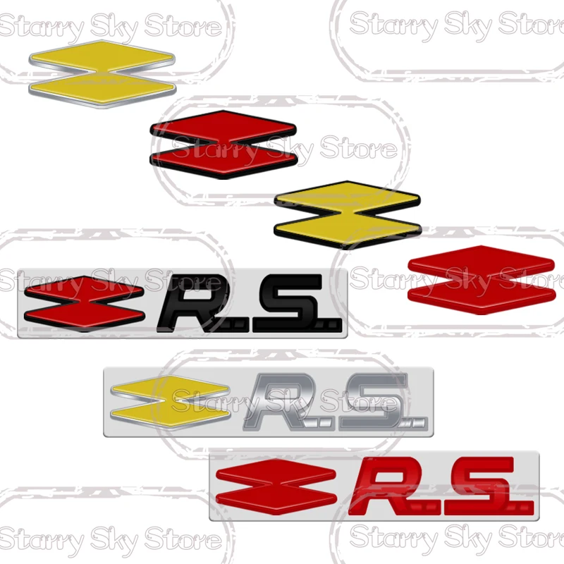 RS LINE Emblem Car Metal Badge Logo Body Decals Rear Sticker For Clio Scenic Logan Megane 2 3 4 5 Koleos Sandero TWINGO Captur