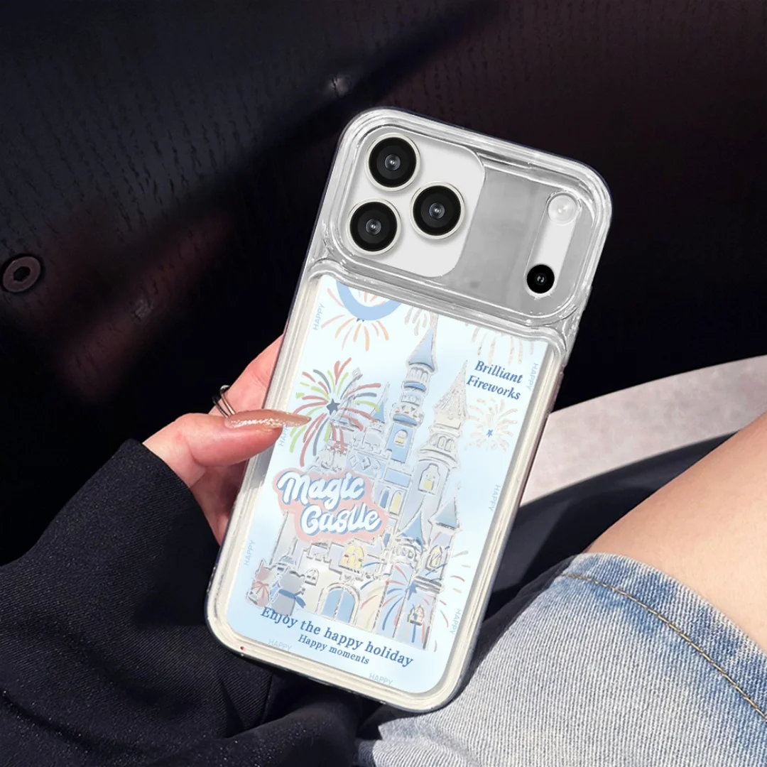 

Fantasy Magic Fairy Tale Castle quicksand Phone Case For IPhone17 16 15 14 13 12 11 Pro Max 17 Air Funda Case Cover Bumber Shell