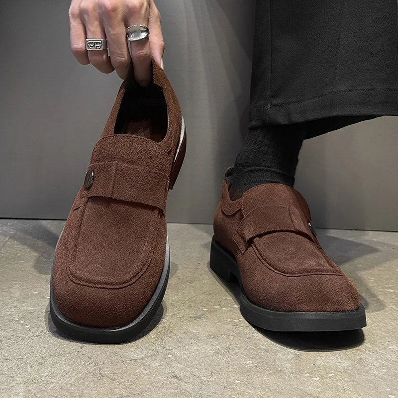 

New Cow Suede Leather Men Classic British Style Dress Loafers Moccasins Mens Comfortable Walking Flats Luxury Men's Casual Shoes