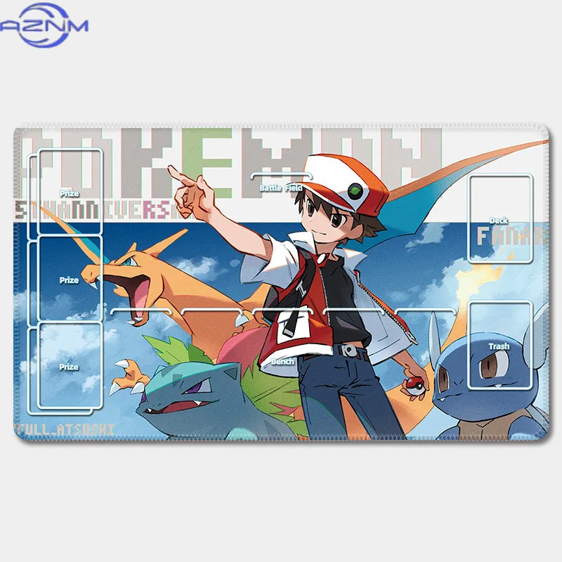 Card Pad Charizard Lillie Gengar Ash Ketchum Ptcg Diy Rubber Waterproofing Action Toy Figures Anime Game Collection Dueling Disc