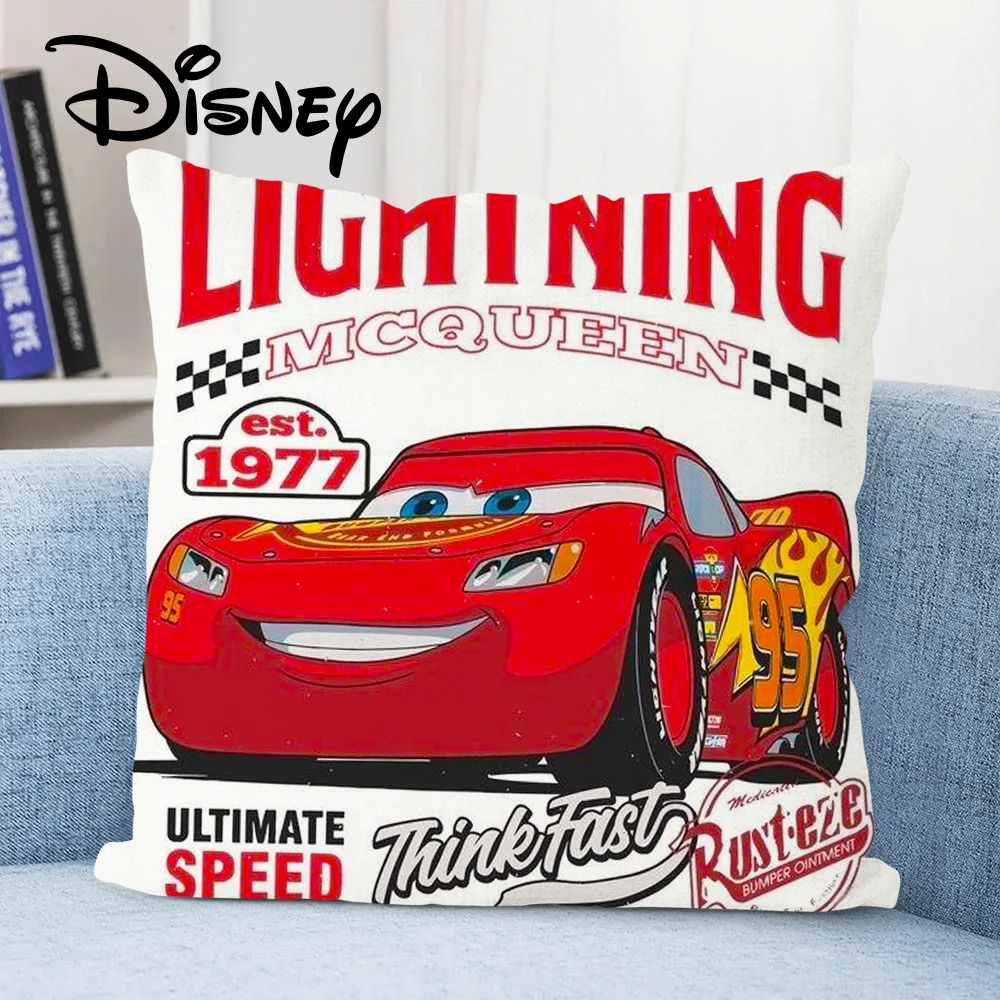 

1 шт. наволочка Disney Cars Lightning McQueen — полиэстер, двусторонний 2D-принт, декоративная наволочка для дивана и спальни, подарок с мультяшным дизайном