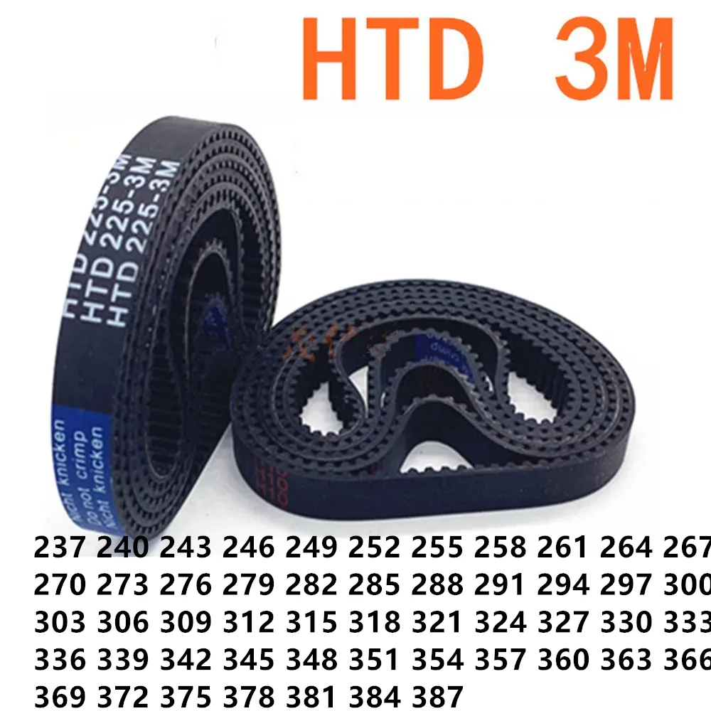 HTD3M Timing Belt 6mm Width 237 246 258 264 282 291 300 303 315 324 336 348 360mm Closed-loop Synchronous Rubber HTD 3M Belts