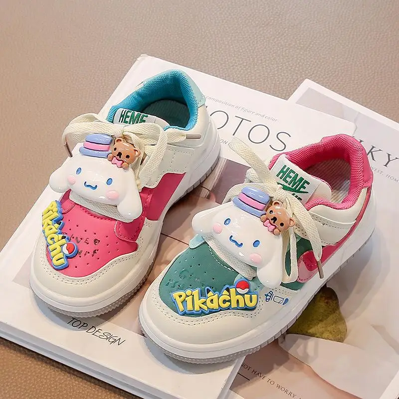 

Sanrio Girl Cinnamoroll обувь для скейтбординга студенческая детская весенне-осенняя дышащая непромокаемая повседневная обувь Annals, новый стиль
