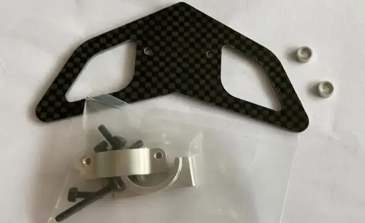 Stabilizzatore orizzontale in fibra di carbonio Fin & Metal Mount per RC Align Tarot KDS ALZ Trex 500 SPORT V3 V2 HELI helicopter