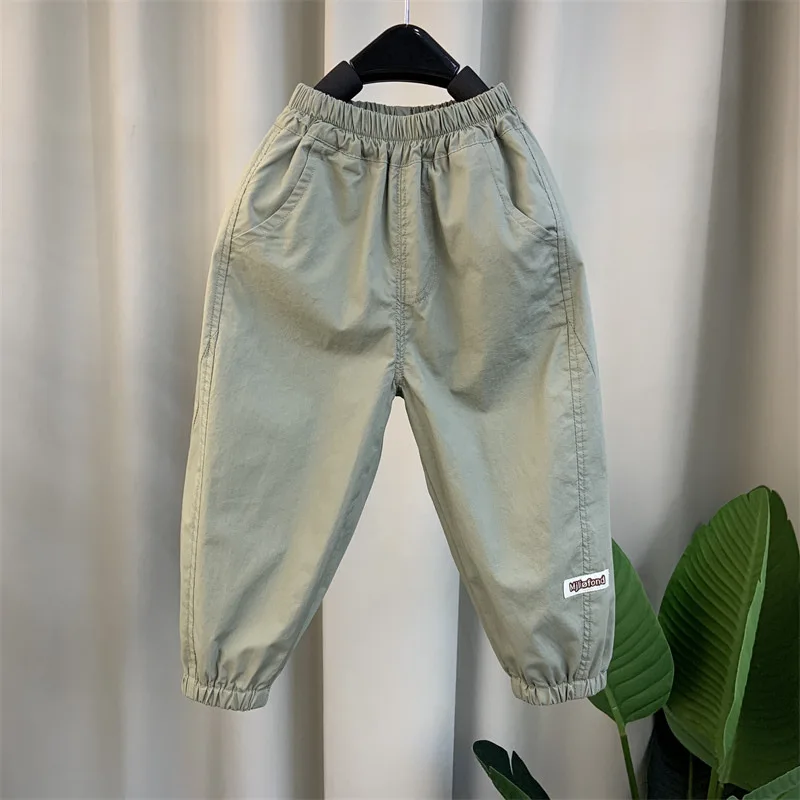 boys' mosquito repellent pants, new foreign style baby summer long pants, trendy children's cool handsome thin slacks