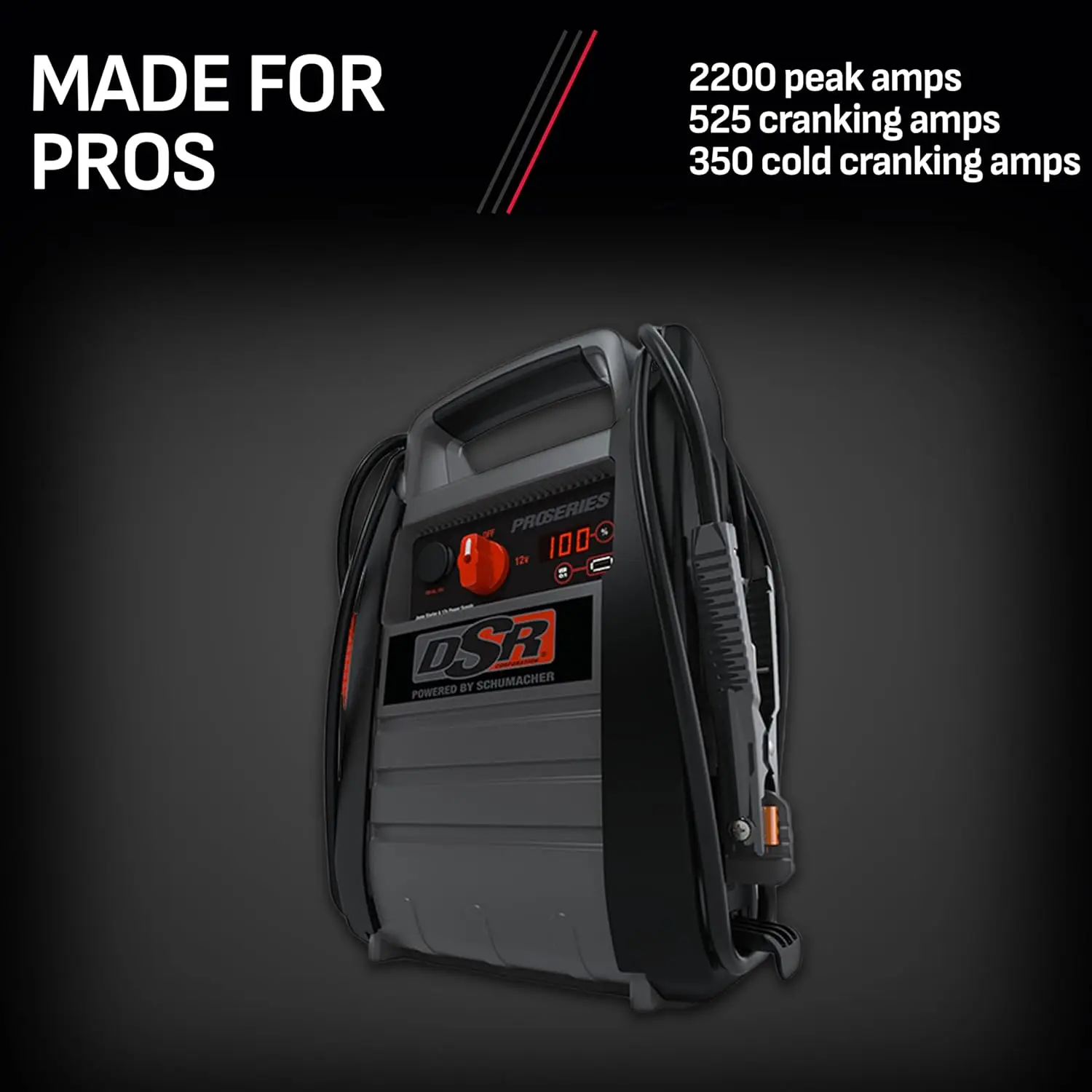 DSR ProSeries DSR165 Jump Starter and Portable Power Station for Car, SUV and Truck, 2200 Peak Amps, 525 Cranking Amps