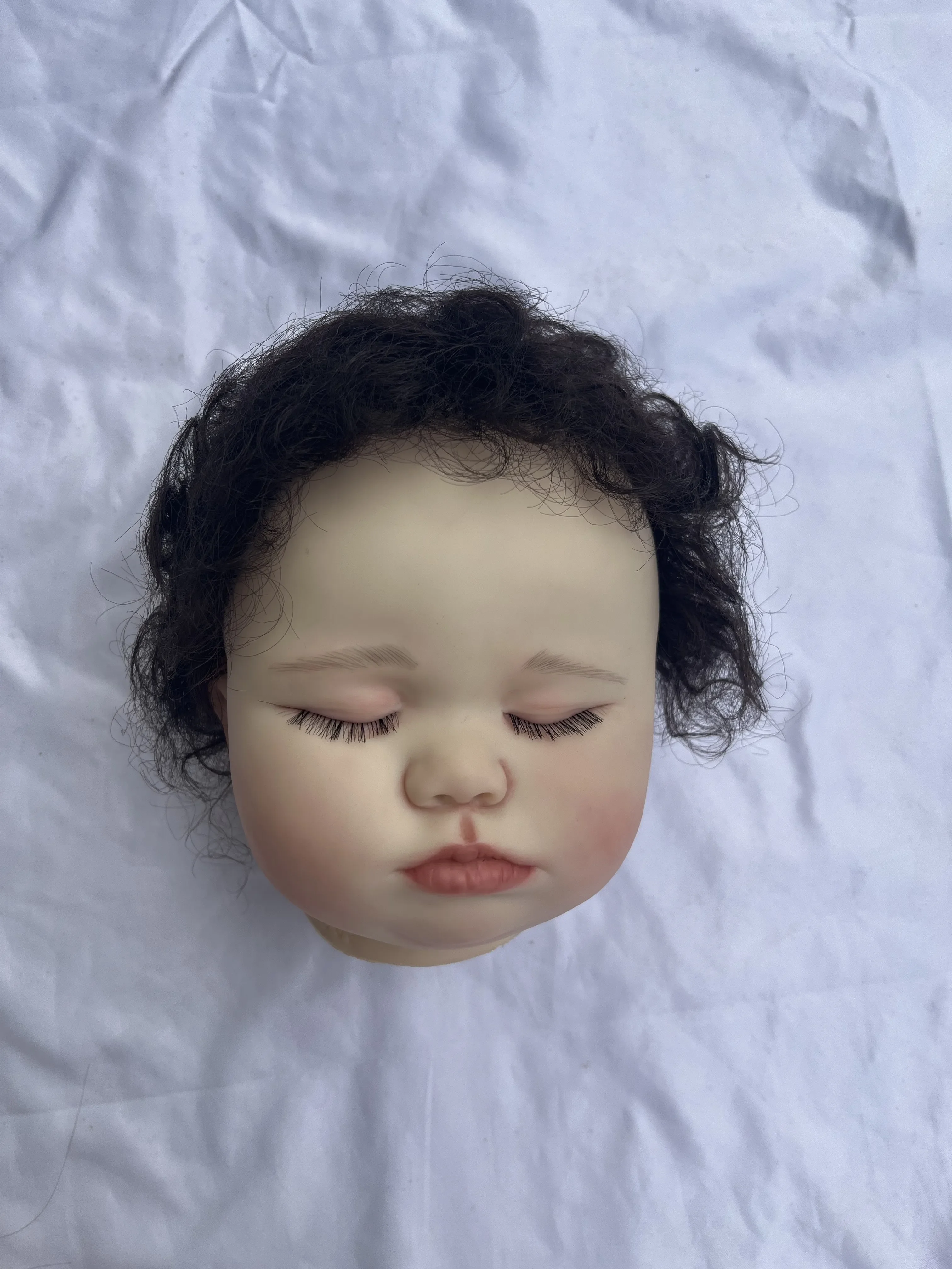 SINO-BB Customized Limited Supply 25inch Reborn Baby 7month Sleeping With Hand-Rooted Curly Hair DIY Part Christmas GIft