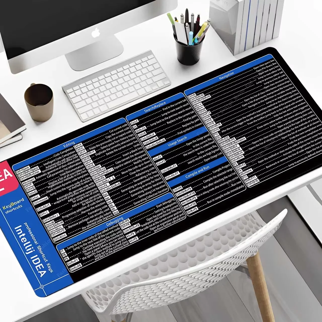 Intellij Idea Shortcut Key المطاط سطح المكتب الوسادة السلس حركة الماوس حصيرة المضادة للانزلاق دائم ملحقات الكمبيوتر المحمول دراسة مكتب حصيرة