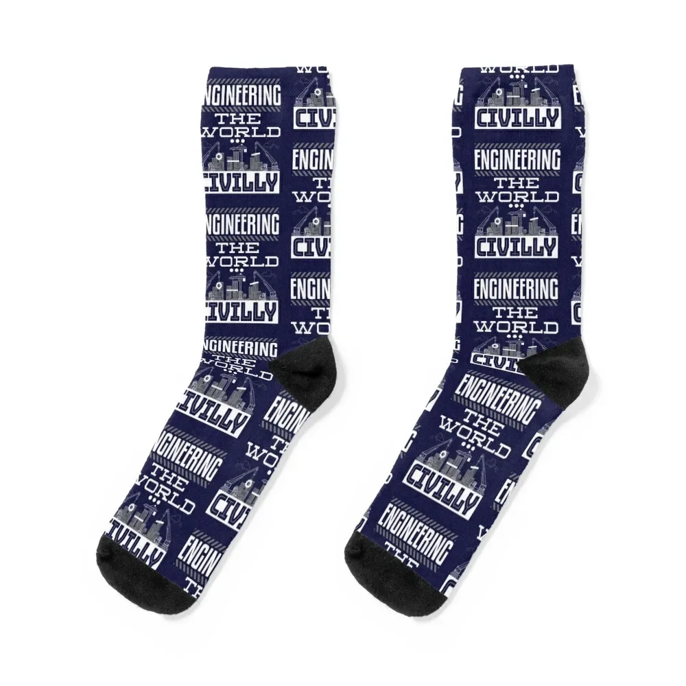 Civil Engineer Gifts Cool - Engineering The World Civilly Socks cartoon fashionable Men Socks Women's